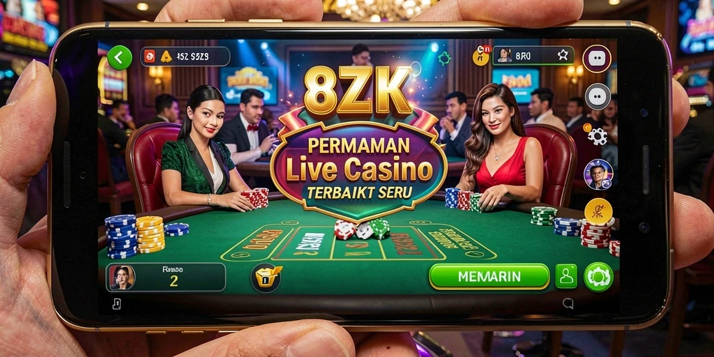 Gameplay seru dengan dealer langsung di aplikasi Live Casino 8ZK.