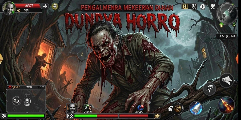 Tampilan gameplay menegangkan di dunia Horror yang mengerikan.