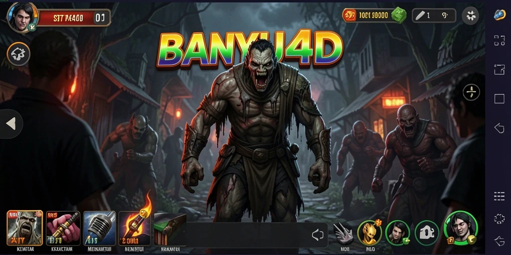 Gameplay BANYU4D yang mencekam dengan atmosfer yang menakutkan.
