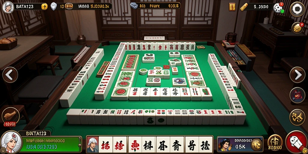 Gameplay menarik BATA123 dengan papan Mahjong penuh warna.