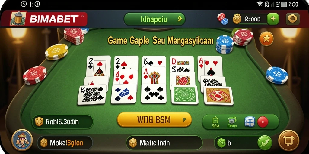 Screenshot utama BIMABET menampilkan gameplay Gaple yang seru.