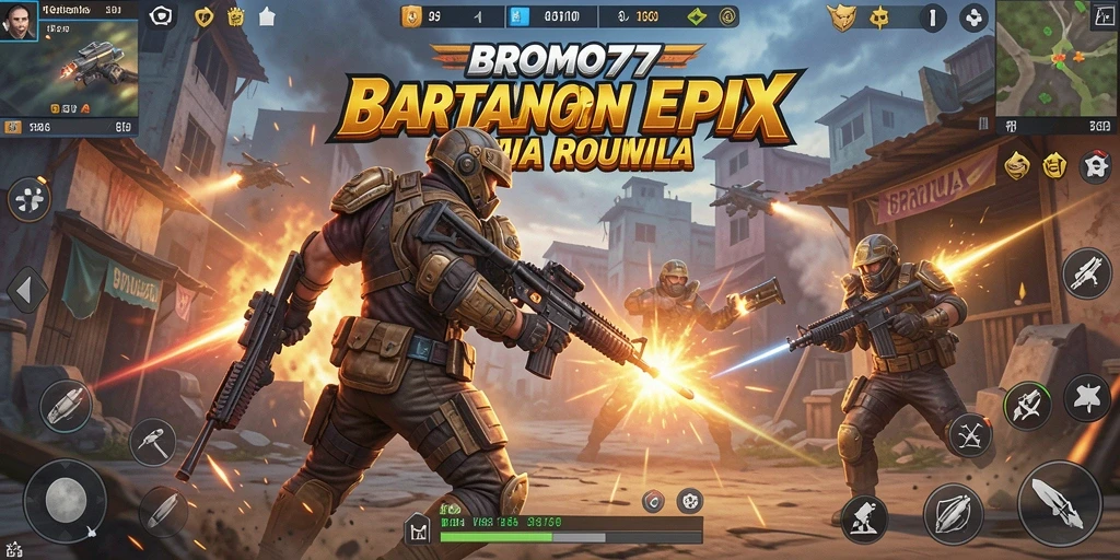 Gameplay BROMO77 yang menegangkan dalam mode Battle Royale.