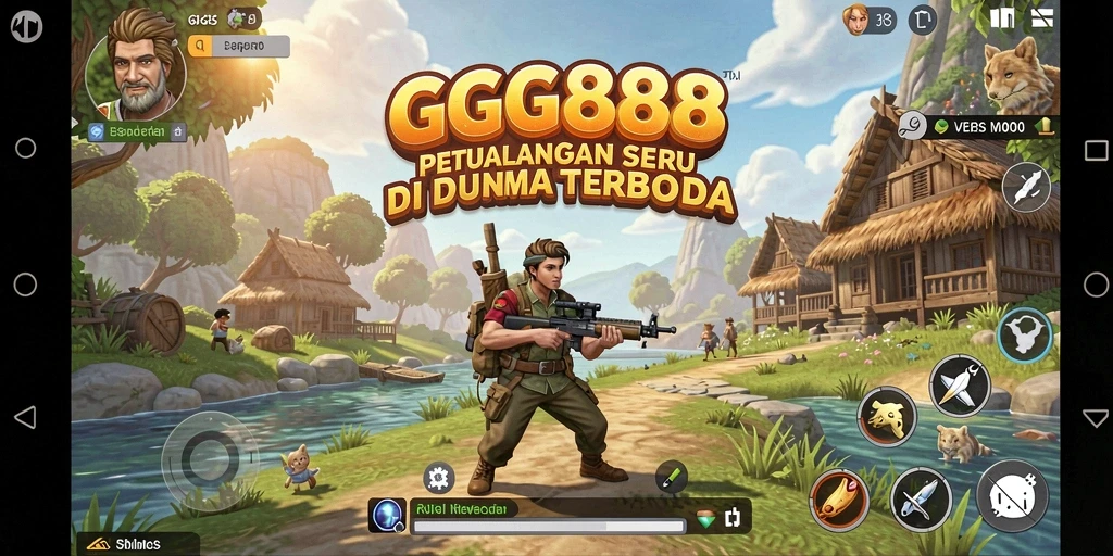 Snapshot gameplay GGG888 yang menampilkan dunia terbuka yang luas dan detail.