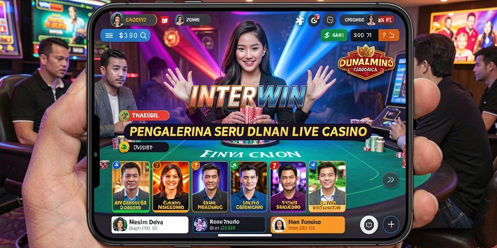 Tampilan gameplay kasino langsung yang menegangkan di INTERWIN.