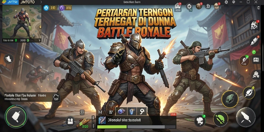 Tangkapan layar gameplay JMTOTO menunjukkan momen intens di arena Battle Royale.