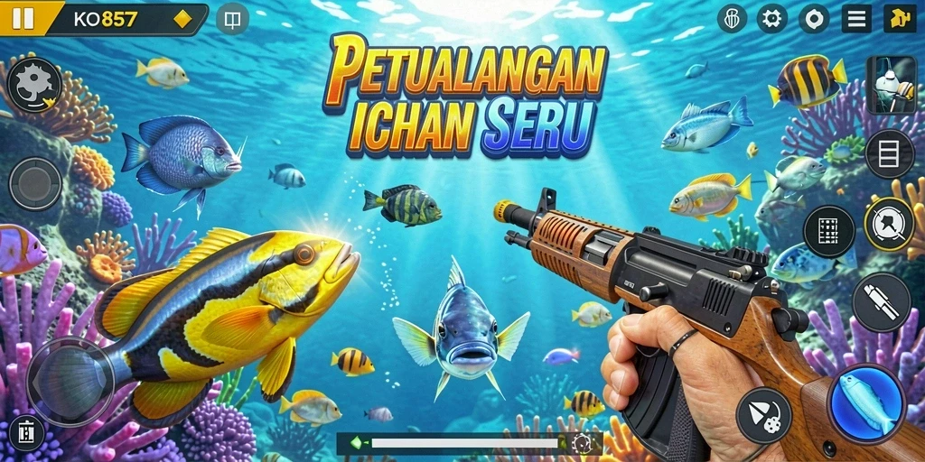 Tampilan gameplay menembak ikan yang seru di KO857.