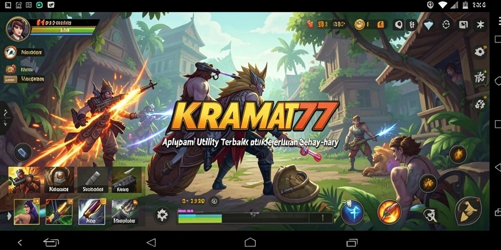 Tampilan antarmuka aplikasi KRAMAT77 yang user-friendly.