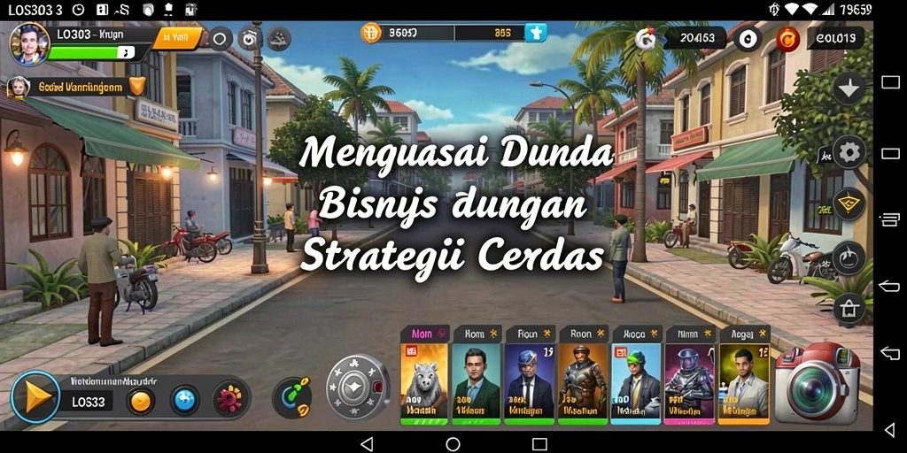 Screenshot gameplay dari LOS303 menampilkan pengelolaan bisnis yang dinamis.