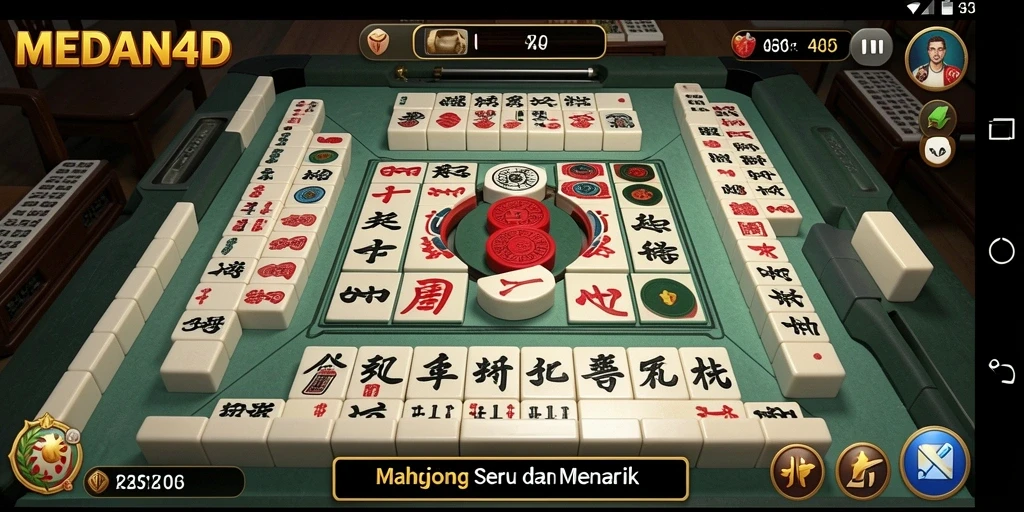 Tampilan gameplay Mahjong di MEDAN4D yang mengesankan.