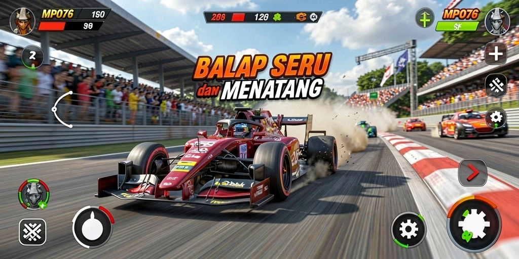 Gameplay seru MPO76 dengan balapan yang mendebarkan dan kendaraan beragam.