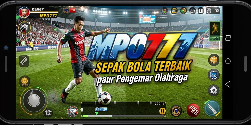 Tampilan gameplay MPO777 menampilkan aksi seru di lapangan sepak bola.