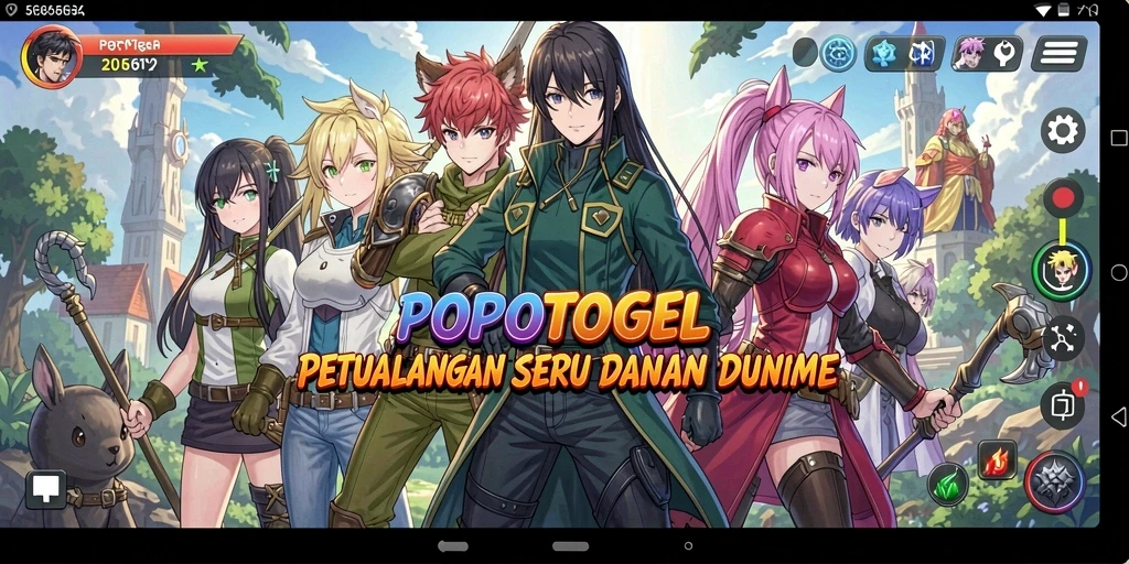 Tampilan gameplay POPOTOGEL yang penuh warna dan aksi.