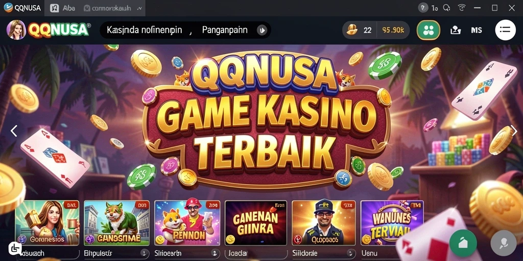 Tampilan gameplay seru dari QQNUSA dengan berbagai pilihan kasino.