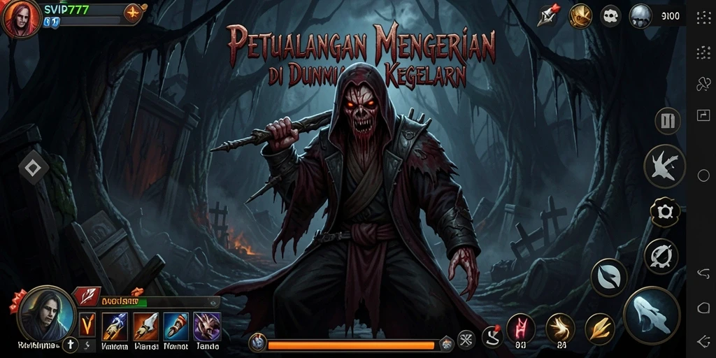 Screenshot gameplay menegangkan dalam SVIP777 yang menampilkan kegelapan.