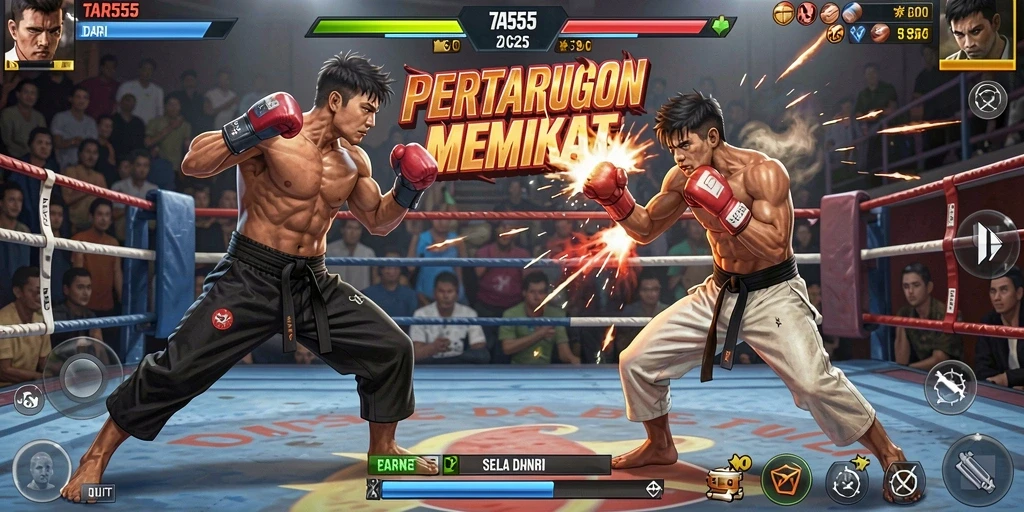 Tampilan intens dari pertarungan karakter di TAR555.