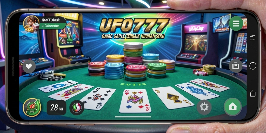 Screenshot gameplay Gaple UFO777 menunjukkan interaksi seru antar pemain.