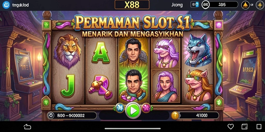 Tampilan menarik dari gameplay slot X88 yang penuh warna.
